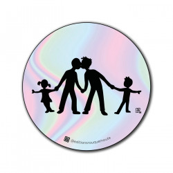 Sticker holographique famille (diamètre : 5 cm) (Jika)