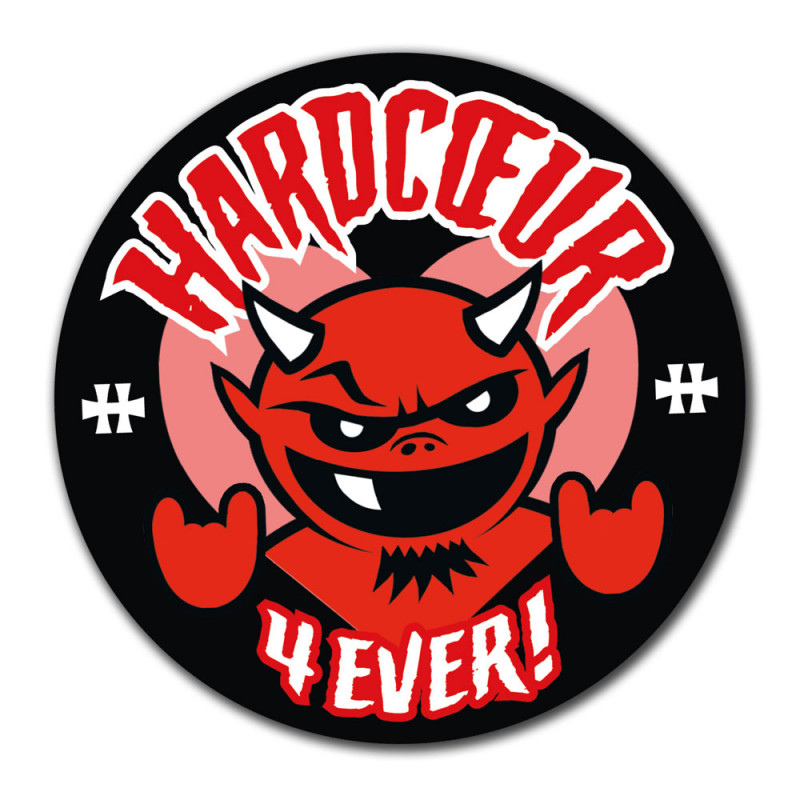 Goodie "Hardcœur 4 ever" (sticker, badge, décapsuleur)