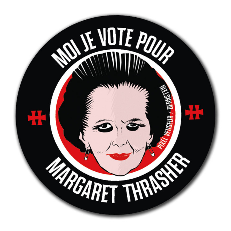 Goodie "Margaret Thrasher" (sticker, badge, décapsuleur)
